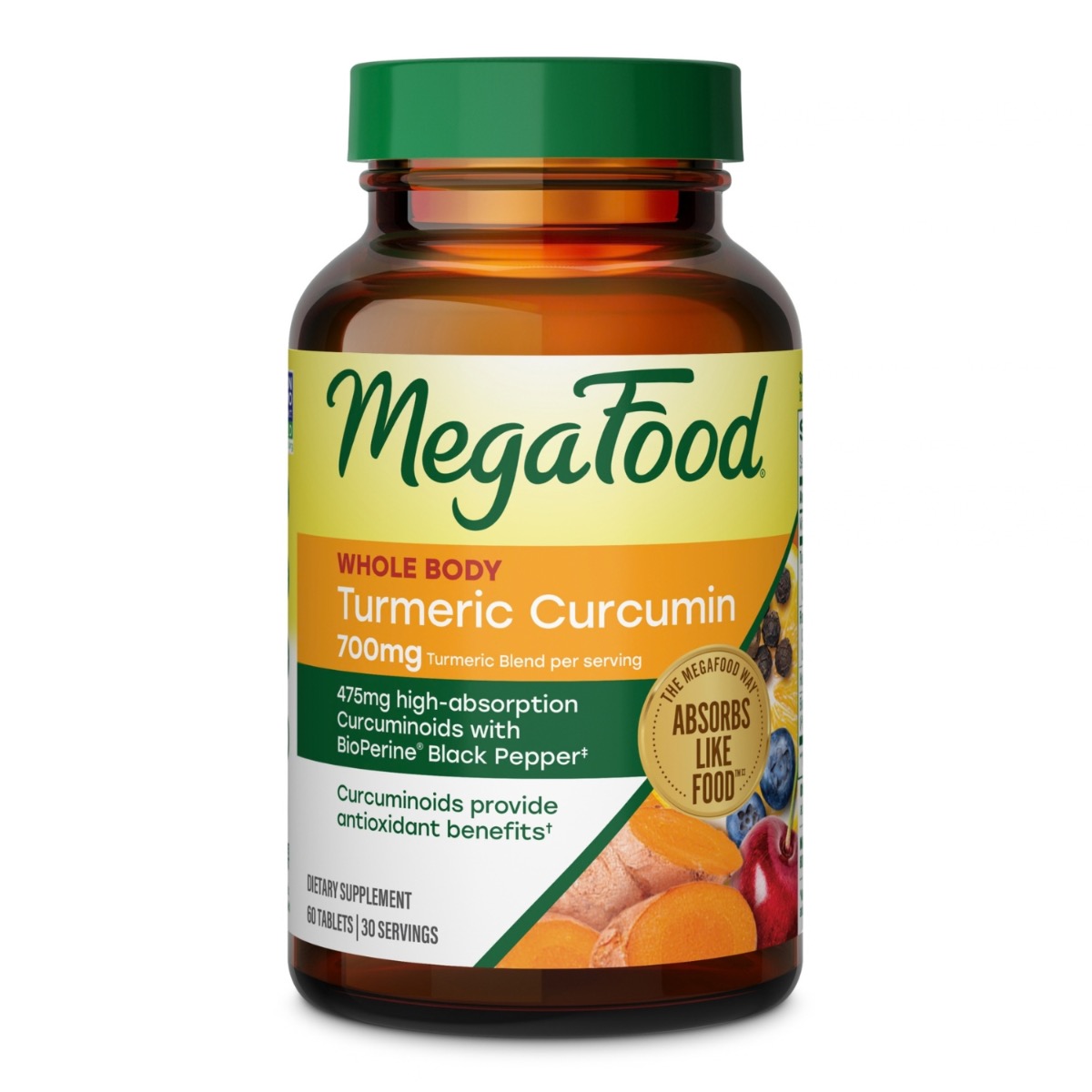 MegaFood Turmeric Strength for Whole Body 60 tabletter