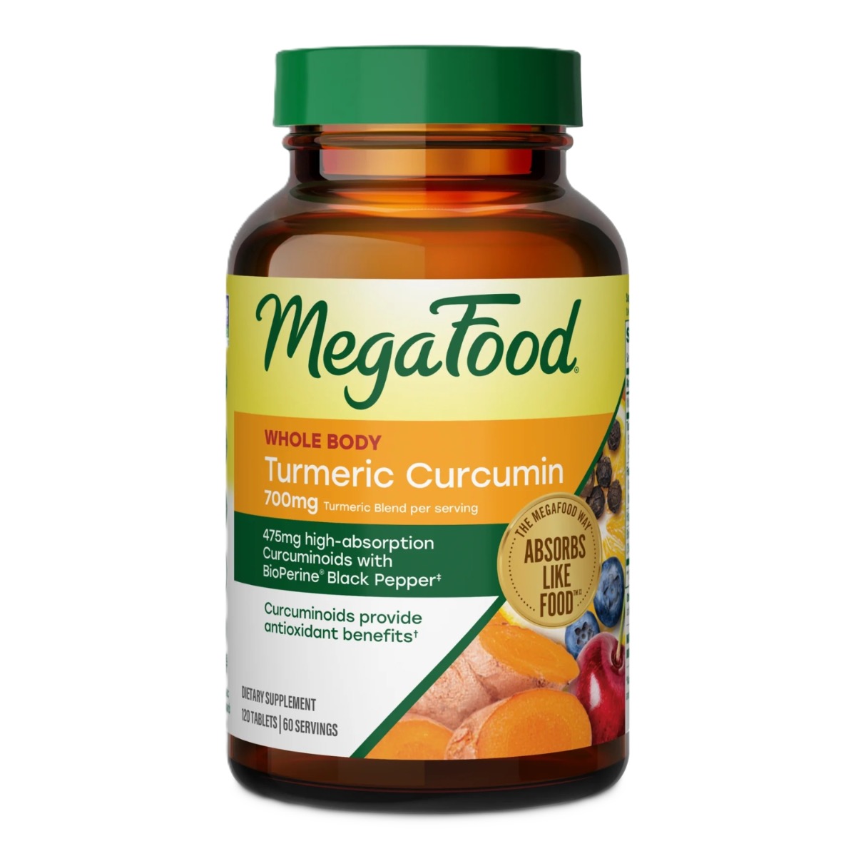 MegaFood Turmeric Strength for Whole Body 120 tabletter
