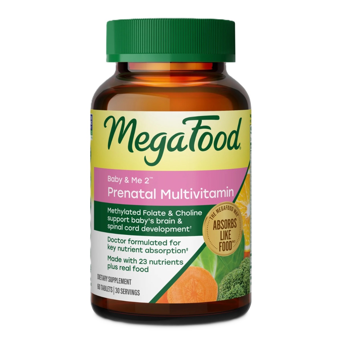 MegaFood Baby & Me 2 Prenatal Multi 60 tabletter