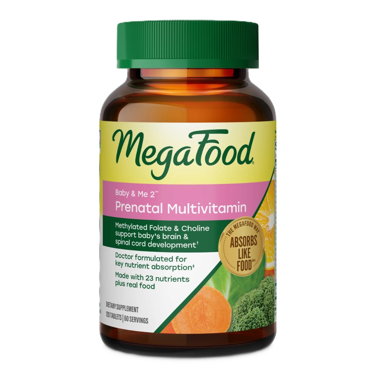 MegaFood Baby & Me 2 Prenatal Multi 120 tabletter